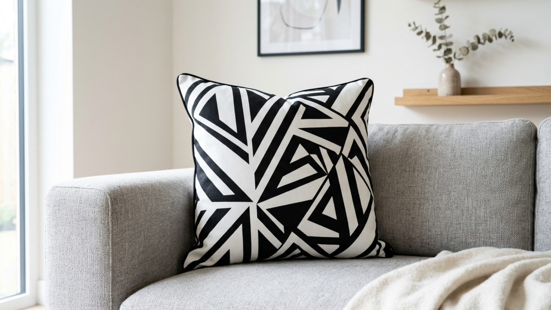 Boho Tribal Geometry Throw Pillow – Earth Tone Decorative Cushion Cover